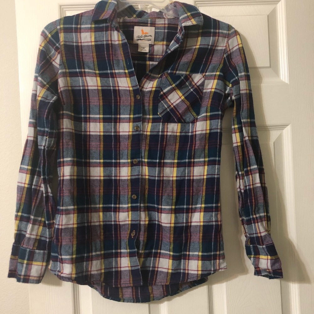 Field and stream size sm long sleeve plaid shirt